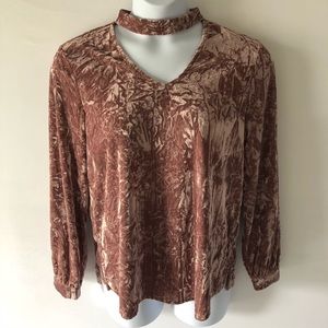 BLOUSE SIZE XL NWT NANETTE LEPORE CHOKER NECK VELVET